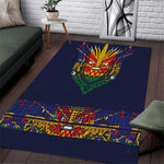 Haiti Flag Area Rug Traditional Dashiki Black Color