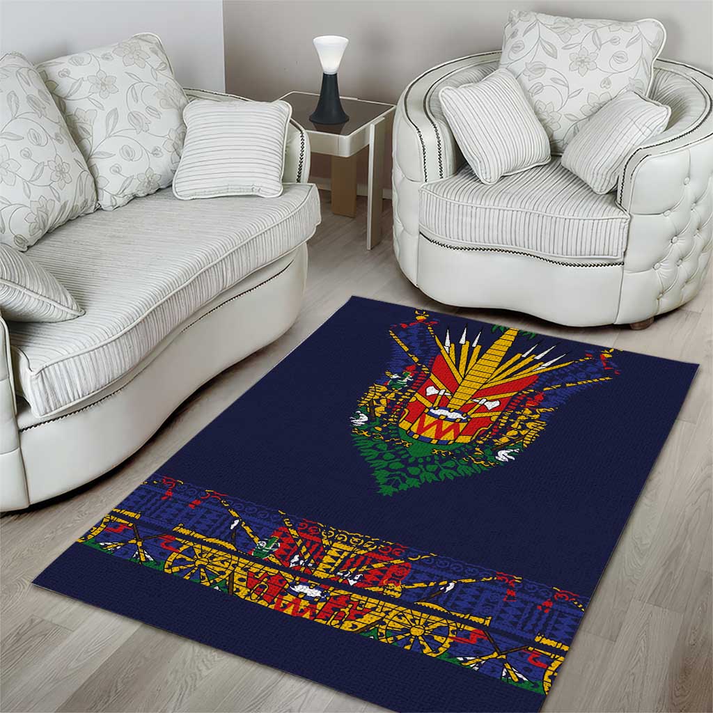 Haiti Flag Area Rug Traditional Dashiki Black Color