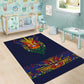 Haiti Flag Area Rug Traditional Dashiki Black Color