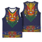 Haiti Flag Basketball Jersey Traditional Dashiki Black Color - African Pride