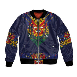 Haiti Flag Bomber Jacket Traditional Dashiki Black Color