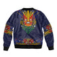 Haiti Flag Bomber Jacket Traditional Dashiki Black Color