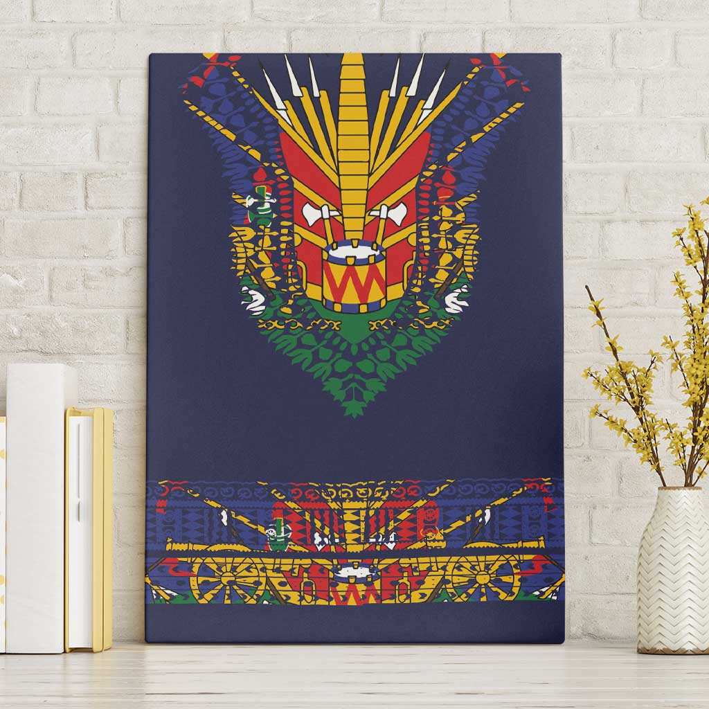 Haiti Flag Canvas Wall Art Traditional Dashiki Black Color