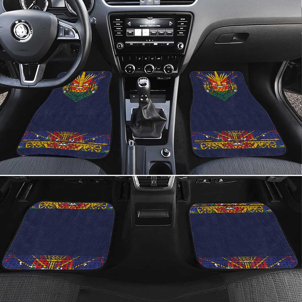 Haiti Flag Car Mats Traditional Dashiki Black Color