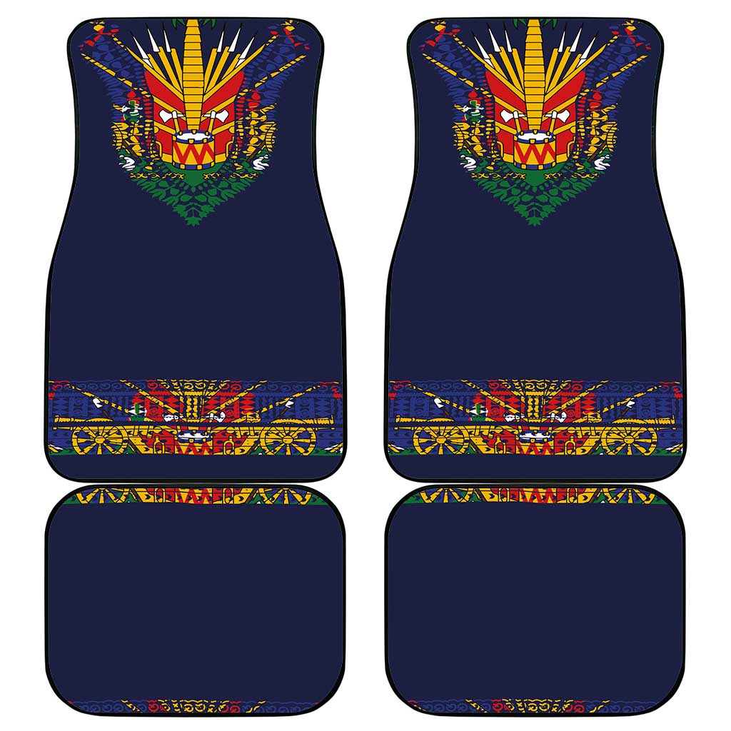Haiti Flag Car Mats Traditional Dashiki Black Color