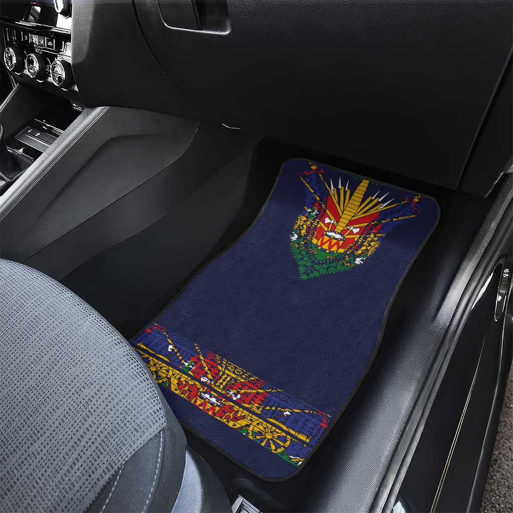 Haiti Flag Car Mats Traditional Dashiki Black Color