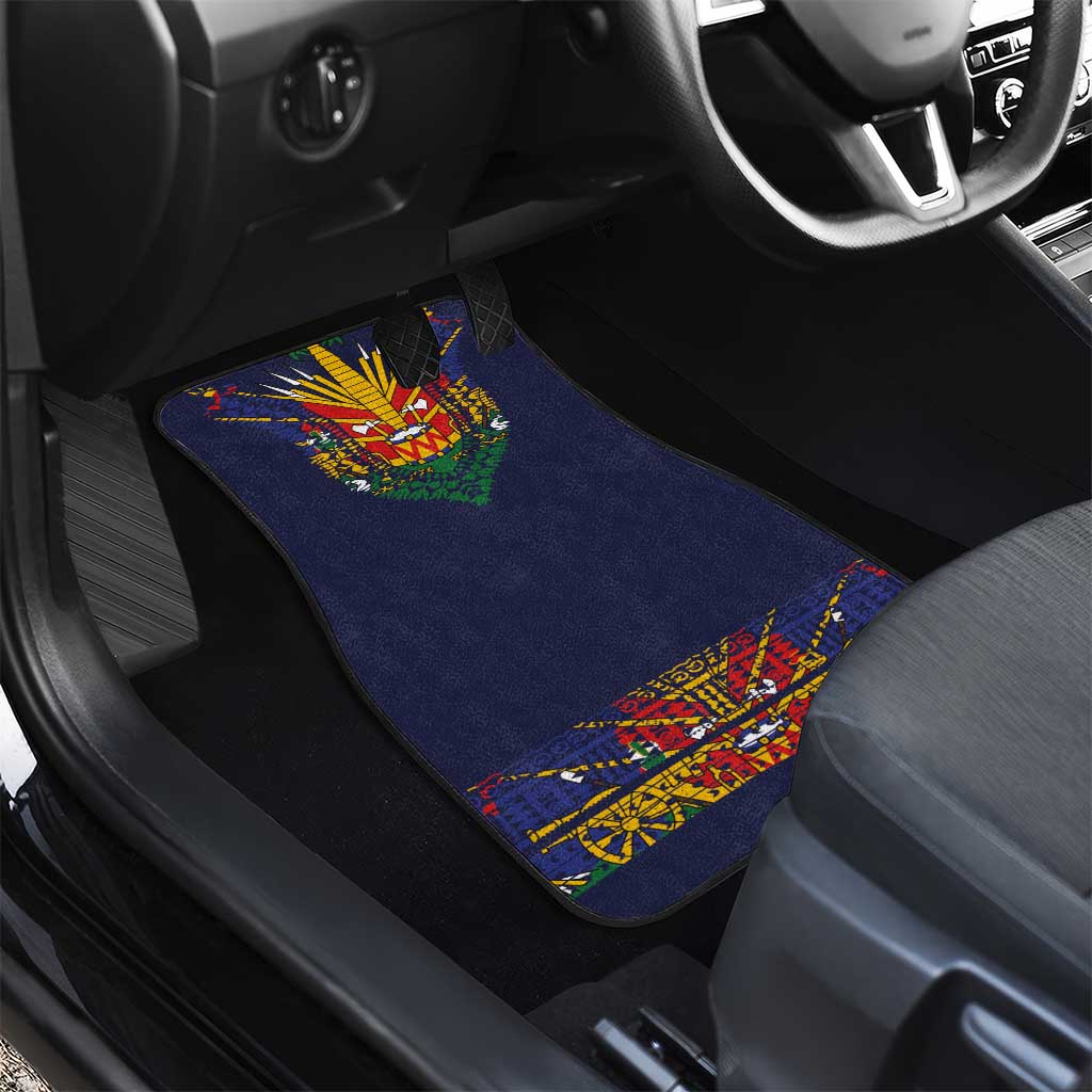Haiti Flag Car Mats Traditional Dashiki Black Color