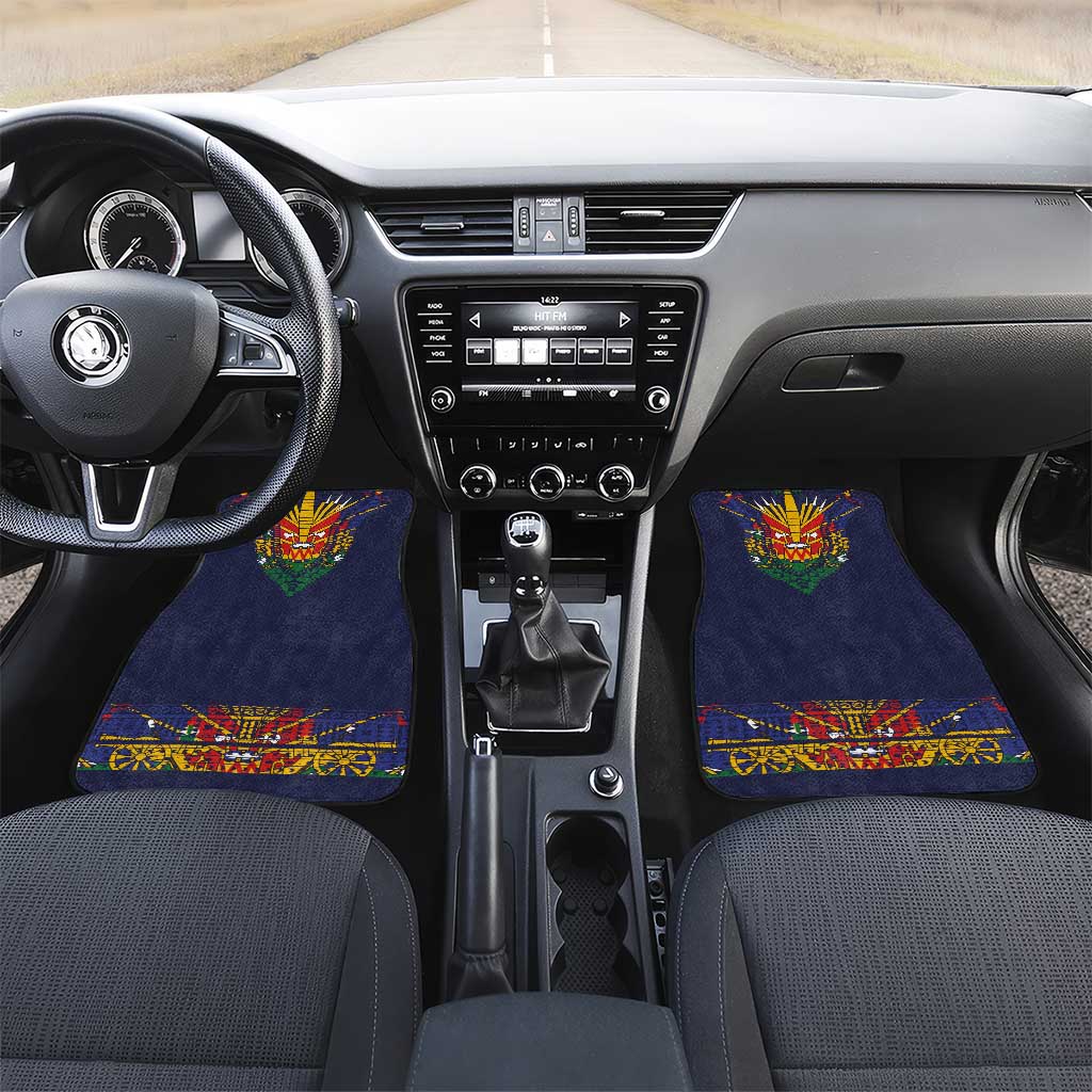 Haiti Flag Car Mats Traditional Dashiki Black Color