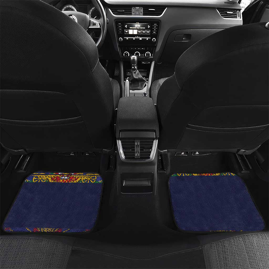 Haiti Flag Car Mats Traditional Dashiki Black Color