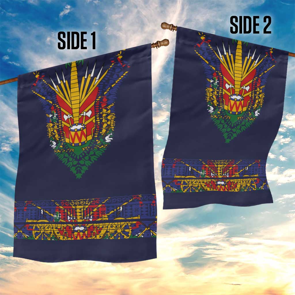 Haiti Flag Garden Flag Traditional Dashiki Black Color