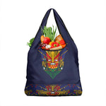 Haiti Flag Grocery Bag Traditional Dashiki Black Color