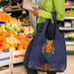 Haiti Flag Grocery Bag Traditional Dashiki Black Color