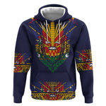 Haiti Flag Hoodie Traditional Dashiki Black Color