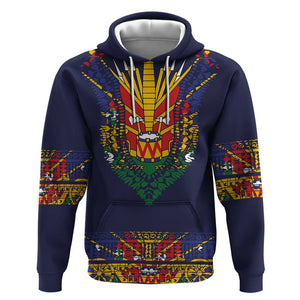 Haiti Flag Hoodie Traditional Dashiki Black Color