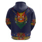 Haiti Flag Hoodie Traditional Dashiki Black Color