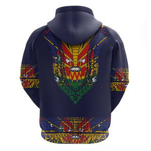 Haiti Flag Hoodie Traditional Dashiki Black Color