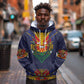 Haiti Flag Hoodie Traditional Dashiki Black Color