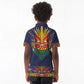 Haiti Flag Kid Polo Shirt Traditional Dashiki Black Color