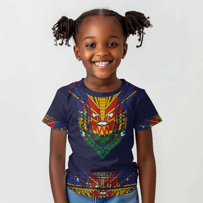 Haiti Flag Kid T shirt Traditional Dashiki Black Color