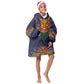 Haiti Flag Kid Wearable Blanket Hoodie Traditional Dashiki Black Color