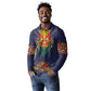 Haiti Flag Long Sleeve Polo Shirt Traditional Dashiki Black Color