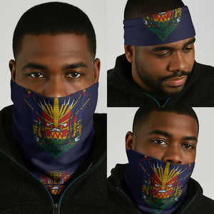 Haiti Flag Neck Gaiter Traditional Dashiki Black Color LT03