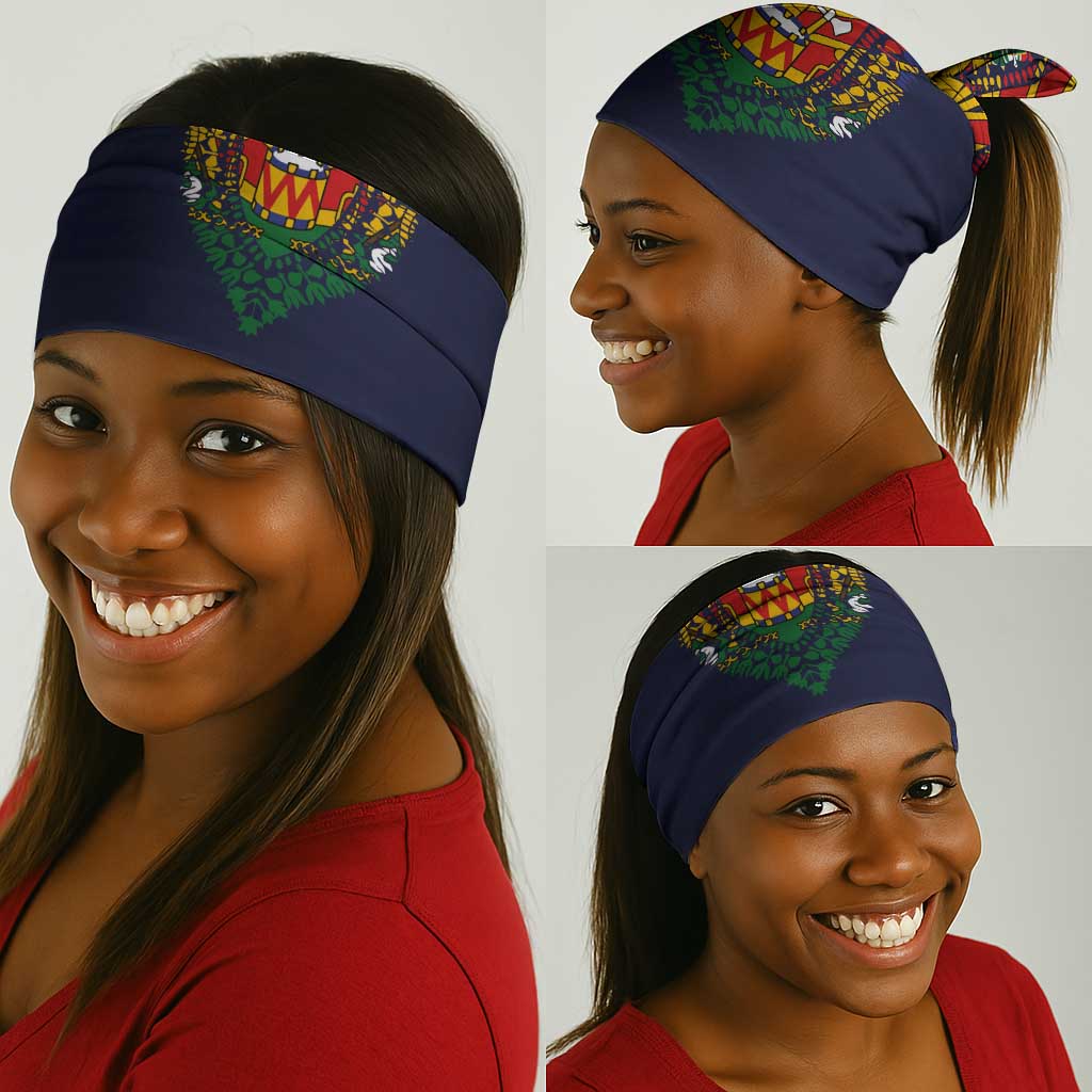 Haiti Flag Neck Gaiter Traditional Dashiki Black Color LT03