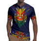 Haiti Flag Rugby Jersey Traditional Dashiki Black Color