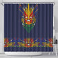 Haiti Flag Shower Curtain Traditional Dashiki Black Color