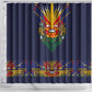 Haiti Flag Shower Curtain Traditional Dashiki Black Color