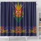 Haiti Flag Shower Curtain Traditional Dashiki Black Color