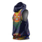 Haiti Flag Sleeveless Hoodie Traditional Dashiki Black Color - African Pride