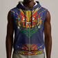 Haiti Flag Sleeveless Zip Hoodie Traditional Dashiki Black Color - African Pride