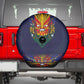 Haiti Flag Spare Tire Cover Traditional Dashiki Black Color