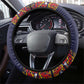 Haiti Flag Steering Wheel Cover Traditional Dashiki Black Color