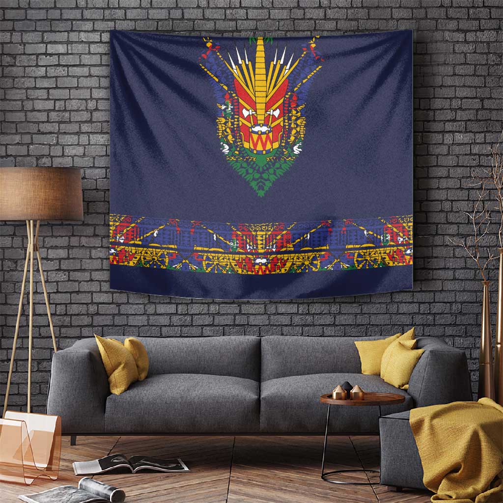 Haiti Flag Tapestry Traditional Dashiki Black Color