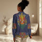 Haiti Flag Women Casual Shirt Traditional Dashiki Black Color