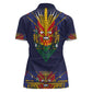 Haiti Flag Women Polo Shirt Traditional Dashiki Black Color