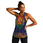 Haiti Flag Women Racerback Tank Traditional Dashiki Black Color