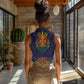 Haiti Flag Women Sleeveless Polo Shirt Traditional Dashiki Black Color