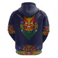 Haiti Flag Zip Hoodie Traditional Dashiki Black Color