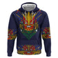 Haiti Flag Zip Hoodie Traditional Dashiki Black Color