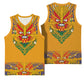 Haiti Flag Basketball Jersey Traditional Dashiki Yellow Color - African Pride