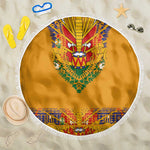 Haiti Flag Beach Blanket Traditional Dashiki Yellow Color