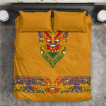 Haiti Flag Bedding Set Traditional Dashiki Yellow Color