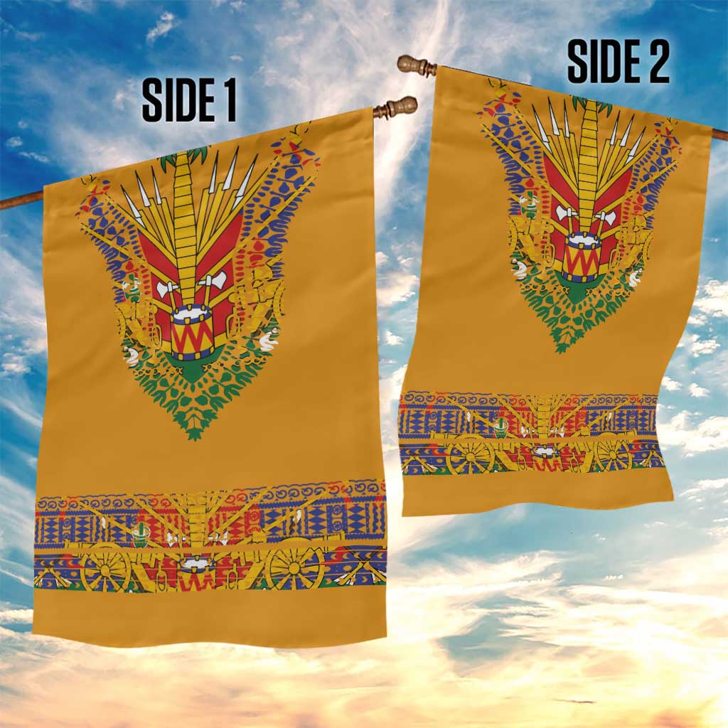 Haiti Flag Garden Flag Traditional Dashiki Yellow Color