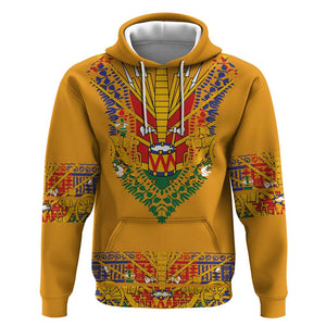 Haiti Flag Hoodie Traditional Dashiki Yellow Color