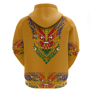 Haiti Flag Hoodie Traditional Dashiki Yellow Color