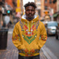 Haiti Flag Hoodie Traditional Dashiki Yellow Color