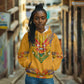 Haiti Flag Hoodie Traditional Dashiki Yellow Color